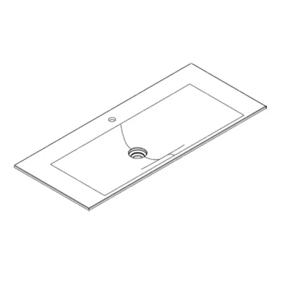 Plan vasque Signature 121cm Solidsurface - 1 trou de robinet - DECOTEC R�f. 1823281