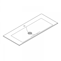 Plan vasque Signature 121cm Solidsurface - 1 trou de robinet - DECOTEC Réf. 1823281
