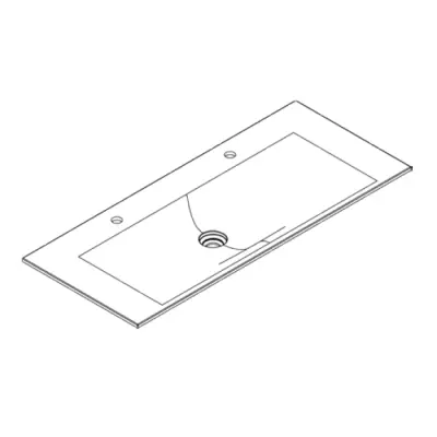 Plan vasque Signature 121cm Solidsurface - 2 trous de robinet - DECOTEC R�f. 1823301