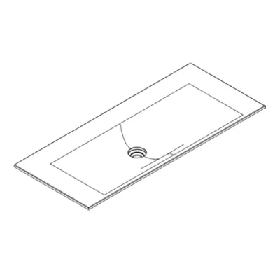 Plan vasque Signature 121cm Solidsurface - Sans trou de robinet - DECOTEC R�f. 1823291