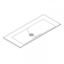 Plan vasque Signature 121cm Solidsurface - Sans trou de robinet - DECOTEC Réf. 1823291