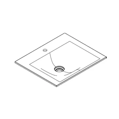 Plan vasque Signature 61cm Solidsurface - 1 trou de robinet - DECOTEC R�f. 1823221