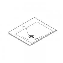 Plan vasque Signature 61cm Solidsurface - 1 trou de robinet - DECOTEC Réf. 1823221