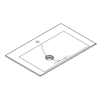Plan vasque Signature 81cm Solidsurface - 1 trou de robinet - DECOTEC R�f. 1823241
