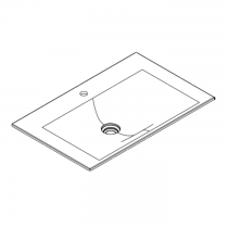 Plan vasque Signature 81cm Solidsurface - 1 trou de robinet - DECOTEC Réf. 1823241
