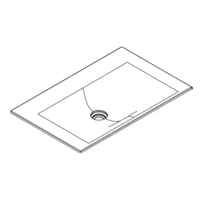 Plan vasque Signature 81cm Solidsurface - Sans trou de robinet - DECOTEC R�f. 1823251