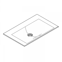 Plan vasque Signature 81cm Solidsurface - Sans trou de robinet - DECOTEC Réf. 1823251