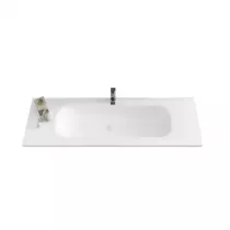 Plan vasque simple Delba 120cm Blanc mat - O\'DESIGN Réf. VAS-DELBA1200