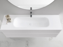 Plan vasque simple Delba 140cm Blanc mat - O\'DESIGN Réf. VAS-DELBA1400
