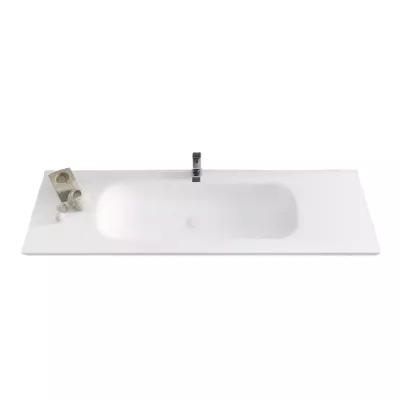 Plan vasque simple Delba 140cm Blanc mat - O\'DESIGN R�f. VAS-DELBA1400