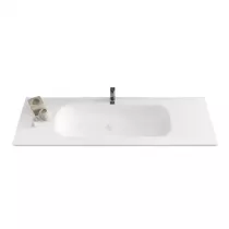 Plan vasque simple Delba 140cm Blanc mat - O\'DESIGN Réf. VAS-DELBA1400