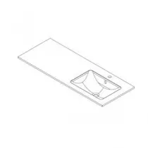 Plan vasque Solid Surface ASTRAL L120 droit 1 trou de robinet - DECOTE R&eacute;f. 1799121