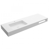 Plan vasque sur mesure NAILA 180.1-240cm avec vasque Solid surface Blanc mat - SALGAR Réf. 97834