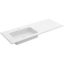 Plan vasque sur mesure NAILA 600-90cm avec vasque Solid surface Blanc mat - SALGAR Réf. 97529