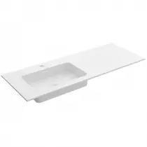 Plan vasque sur mesure NAILA 90.1-120cm avec vasque Solid surface Blanc mat - SALGAR Réf. 97530