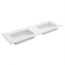 Plan-vasque sur mesure NAILA de 1200 à 1500mm avec deux vasques, avec ou sans usinage robinet - SALGAR