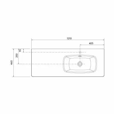 Plan-vasque Uniiq 120.5cm perc� 1 trou droite Blanc - SALGAR R�f. 24546