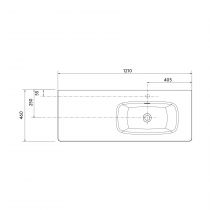 Plan-vasque Uniiq 120.5cm percé 1 trou droite Blanc - SALGAR Réf. 24546