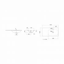 Plan-vasque Uniiq 120.5cm percé 1 trou droite Blanc - SALGAR Réf. 24546