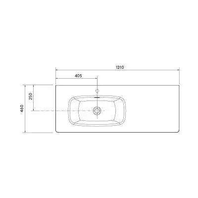 Plan-vasque Uniiq 120.5cm perc� 1 trou gauche Blanc - SALGAR R�f. 24545