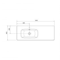 Plan-vasque Uniiq 120.5cm percé 1 trou gauche Blanc - SALGAR Réf. 24545