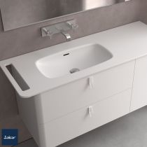 Plan vasque UNIIQ 1290 robinet et porte-serviettes à gauche solidsurface - SALGAR 97377