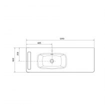 Plan vasque UNIIQ 1290 robinet et porte-serviettes à gauche solidsurface - SALGAR 97377