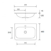 Plan vasque UNIIQ 60cm Solidsurface blanc mat - SALGAR Réf. 97058