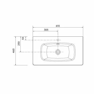 Plan vasque UNIIQ 60cm Solidsurface blanc mat - SALGAR R�f. 97058