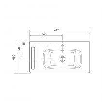 Plan vasque UNIIQ 690 robinet et porte-serviettes solidsurface - SALGAR 96787