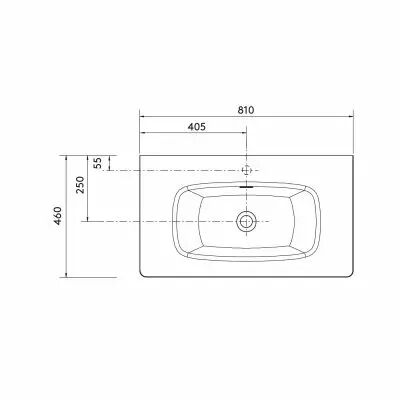 Plan vasque UNIIQ 80cm Solidsurface blanc mat - SALGAR R�f. 97059