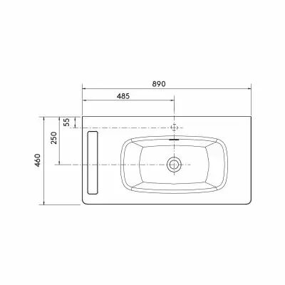 Plan vasque UNIIQ 89cm solidsurface avec porte-serviettes (gauche ou droite) - SALGAR 96788
