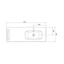 Plan vasque UNIIQ 990 robinet et porte-serviettes à droite solidsurface  - SALGAR Réf. 103182