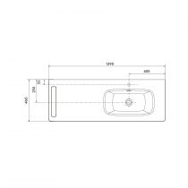 Plan vasque UNIIQ 99cm solidsurface vasque à droite avec porte-serviettes (gauche ou droite) - SALGAR Réf. 103183