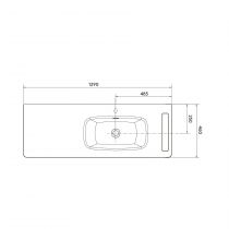 Plan vasque UNIIQ 99cm solidsurface vasque à droite avec porte-serviettes (gauche ou droite) - SALGAR Réf. 103183