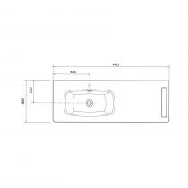 Plan vasque UNIIQ 99cm solidsurface vasque à gauche avec porte-serviettes (gauche ou droite) - SALGAR 96789