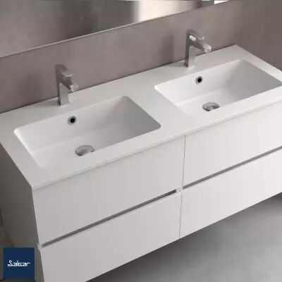 Plan vasque VILNA 140cm double MINERALSOLID MAT - SALGAR R�f. 97053
