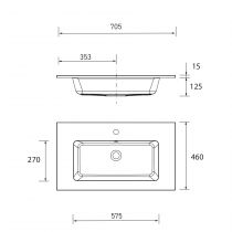 Plan vasque VILNA 70cm MINERALSOLID MAT - SALGAR Réf. 97039