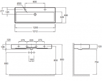 Plan-vasque Vivienne 120x46cm Blanc - JACOB DELAFON Réf. EXBK112-00