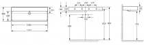 Plan-vasque Vivienne 120x46cm non percé Blanc  mat - JACOB DELAFON Réf. EXBK102-BCM