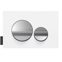 Plaque commande double touche Chromé brillant / Blanc mat - JACOB DELAFON Réf. E20859-CP-MWH