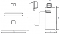 Plaque de commande électronique pour cuvette Plan avec transformateur Inox - SANINDUSA Réf. 512078113
