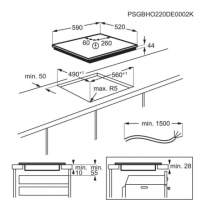 Plaque de cuisson 60cm 3 foyers Noir - AEG Réf. TI63IF00FB