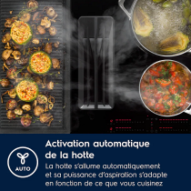 Plaque de cuisson aspirante 70cm A+ Noir - Electrolux Réf. KCC73443