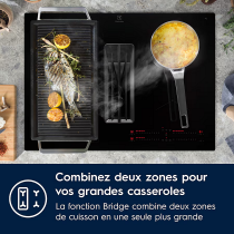 Plaque de cuisson aspirante 70cm A+ Noir - Electrolux Réf. KCC73443