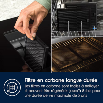 Plaque de cuisson aspirante 70cm A+ Noir - Electrolux Réf. KCC73443