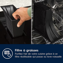 Plaque de cuisson aspirante 70cm A+ Noir - Electrolux Réf. KCC73443