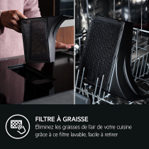 Plaque de cuisson aspirante 80cm A+ Noir - AEG Réf. TH84CB03FZ