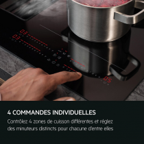 Plaque de cuisson aspirante 80cm A+ Noir - AEG Réf. TH84CC23CB