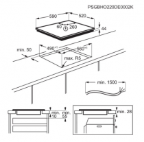 Plaque de cuisson induction 60cm 4 foyers Noir - AEG Réf. TO64IM00FB